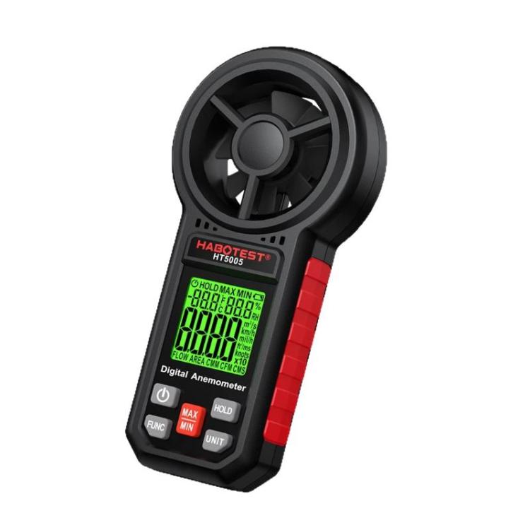 HABOTEST HT5005 Anemometro digitale portatile con display, misuratore di velocità e temperatura del vento ad alta precisione., HT5005