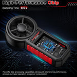 HABOTEST HT5005 Anemometro digitale portatile con display, misuratore di velocità e temperatura del vento ad alta precisione., HT5005