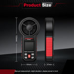 HABOTEST HT5005 Anemometro digitale portatile con display, misuratore di velocità e temperatura del vento ad alta precisione., HT5005