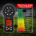 HABOTEST HT5005 Anemometro digitale portatile con display, misuratore di velocità e temperatura del vento ad alta precisione., HT5005