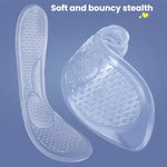 Soletta antiscivolo invisibile per mezze taglie da donna con tacco alto, Apricot Velvet, Black Velvet, Transparent