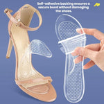 Soletta antiscivolo invisibile per mezze taglie da donna con tacco alto, Apricot Velvet, Black Velvet, Transparent