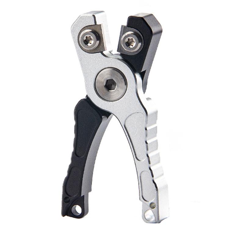 Tagliafilo portatile in lega di alluminio con lame in acciaio al tungsteno, mini forbici da pesca, Silver Black