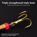 Set di 12 esche artificiali da pesca SOMYTE Spinnerbait con paillettes riflettenti rotanti a 360 gradi, piume e ami tripli.