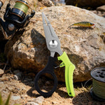 Forbici da pesca multifunzionali, mini pinze portatili per esche, Black Green