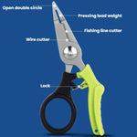 Forbici da pesca multifunzionali, mini pinze portatili per esche, Black Green