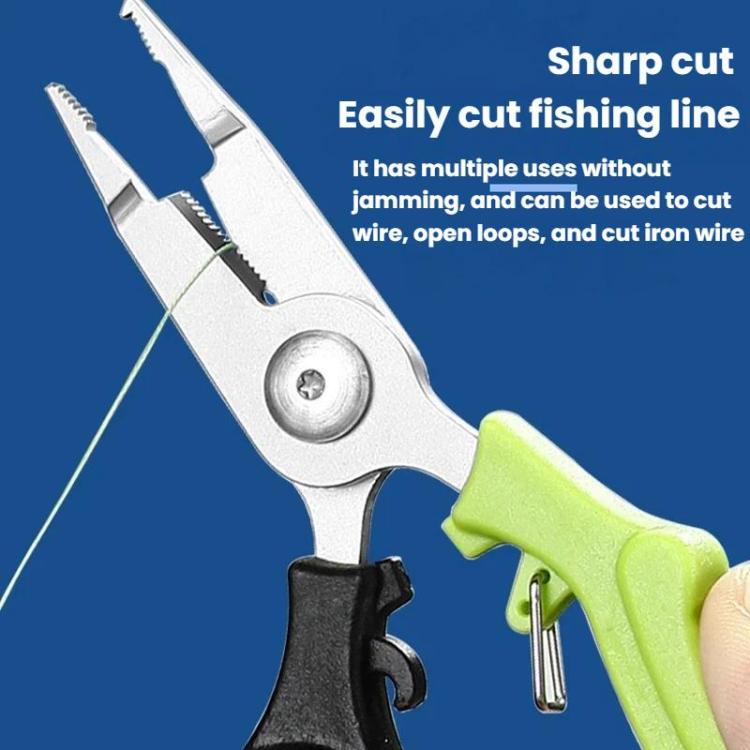 Forbici da pesca multifunzionali, mini pinze portatili per esche, Black Green