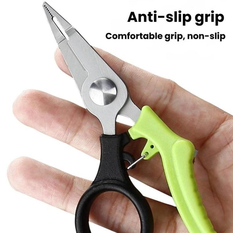 Forbici da pesca multifunzionali, mini pinze portatili per esche, Black Green