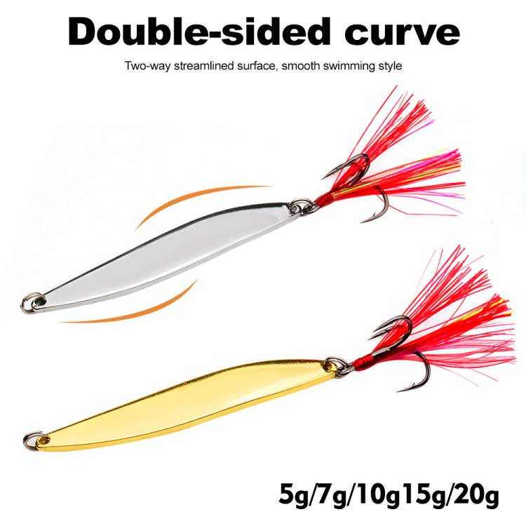 Set di esche artificiali PROBEROS da 9 pezzi/scatola, cucchiaini da pesca, spinner in metallo a forma di foglia di salice con ami tripli a scanalatura per il sangue.