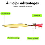 Set di esche artificiali PROBEROS da 9 pezzi/scatola, cucchiaini da pesca, spinner in metallo a forma di foglia di salice con ami tripli a scanalatura per il sangue.