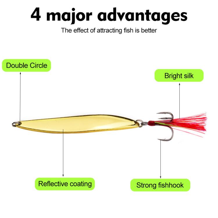 Set di esche artificiali PROBEROS da 9 pezzi/scatola, cucchiaini da pesca, spinner in metallo a forma di foglia di salice con ami tripli a scanalatura per il sangue.