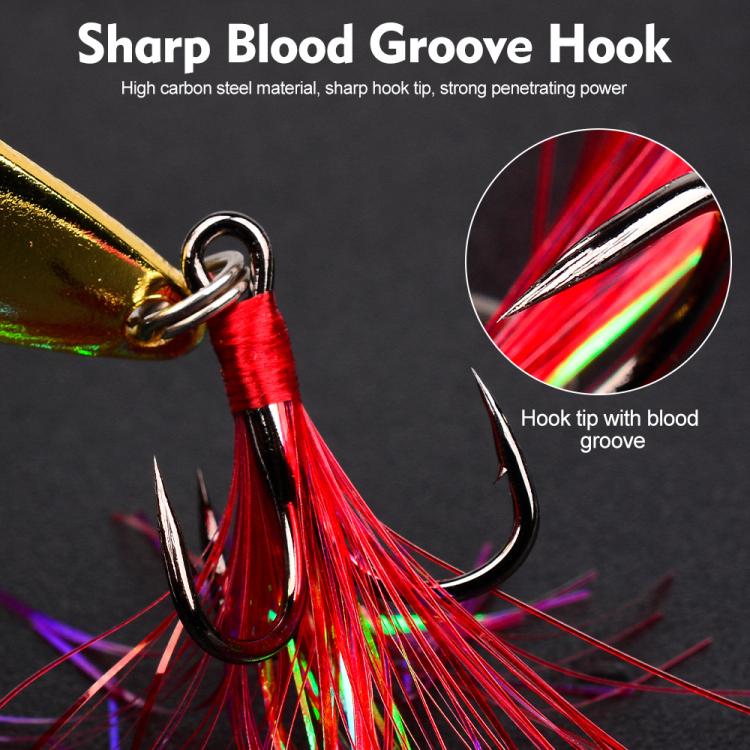 Set di esche artificiali PROBEROS da 9 pezzi/scatola, cucchiaini da pesca, spinner in metallo a forma di foglia di salice con ami tripli a scanalatura per il sangue.