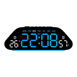 Sveglia digitale con ampio display a LED, 3 livelli di luminosità, funzione di attenuazione automatica, luce notturna d'atmosfera e timer.