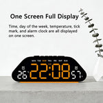Sveglia digitale con ampio display a LED, 3 livelli di luminosità, funzione di attenuazione automatica, luce notturna d'atmosfera e timer.