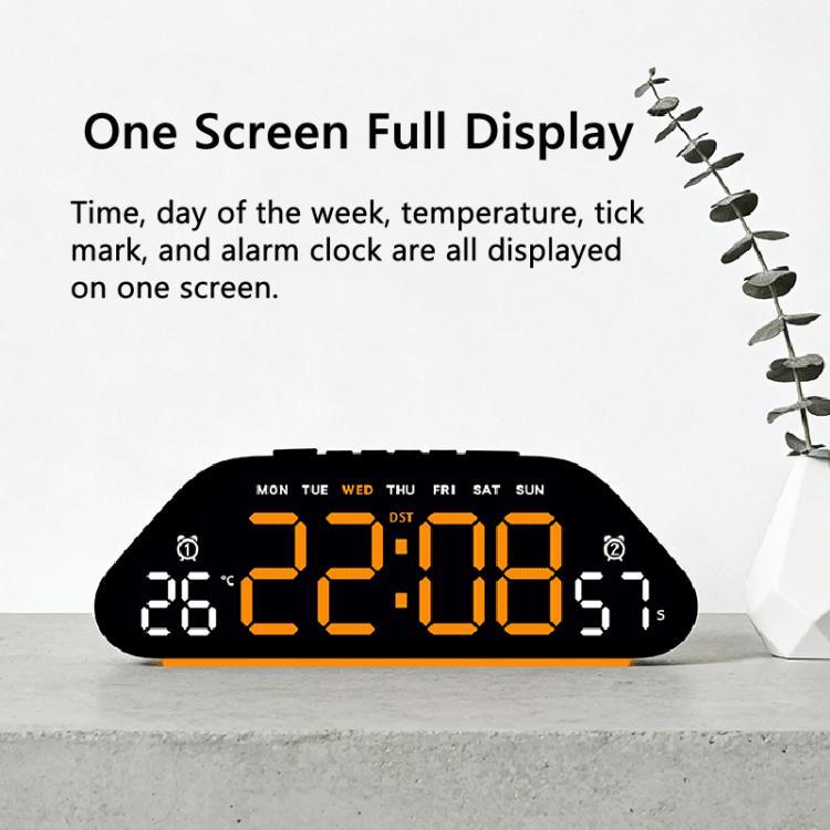 Sveglia digitale con ampio display a LED, 3 livelli di luminosità, funzione di attenuazione automatica, luce notturna d'atmosfera e timer.