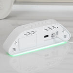 Sveglia digitale con ampio display a LED, 3 livelli di luminosità, funzione di attenuazione automatica, luce notturna d'atmosfera e timer.