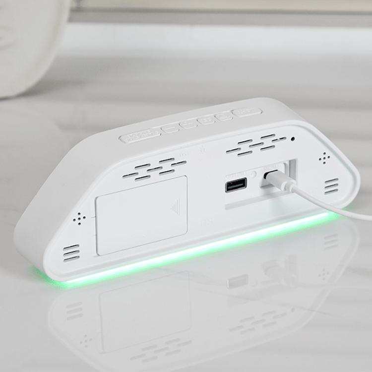 Sveglia digitale con ampio display a LED, 3 livelli di luminosità, funzione di attenuazione automatica, luce notturna d'atmosfera e timer.