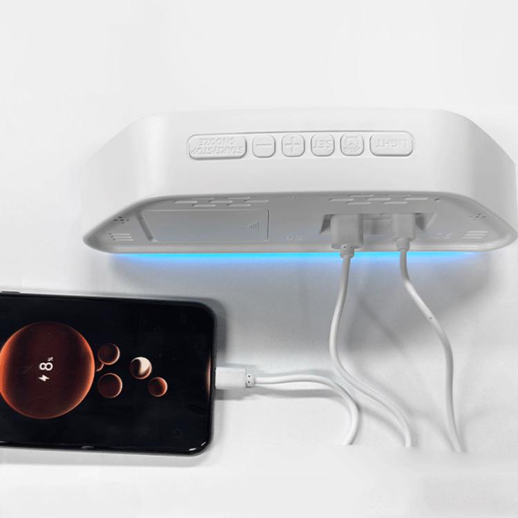 Sveglia digitale con ampio display a LED, 3 livelli di luminosità, funzione di attenuazione automatica, luce notturna d'atmosfera e timer.