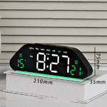 Sveglia digitale con ampio display a LED, 3 livelli di luminosità, funzione di attenuazione automatica, luce notturna d'atmosfera e timer.