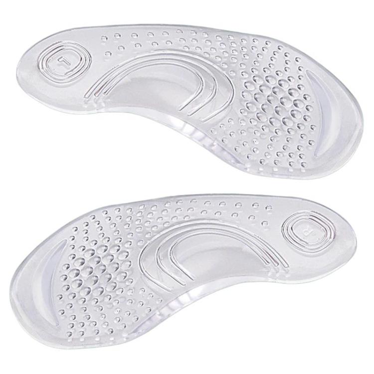 Soletta di supporto per l'arco plantare in silicone antiscivolo, ammortizzante, morbida, mezza soletta
