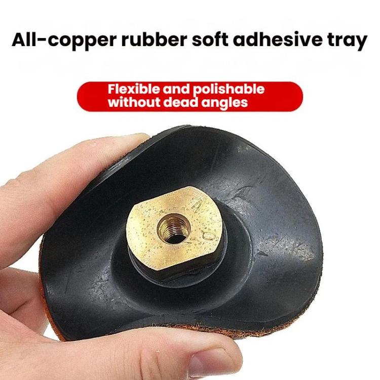Testina abrasiva flessibile e pieghevole in gomma per smerigliatrice angolare con giunto morbido, disco adesivo, 3 inch 8cm M10, 3 inch 8cm M14, 3 inch 8cm M16, 4 inch 10cm M10, 4 inch 10cm M14, 4 inch 10cm M16
