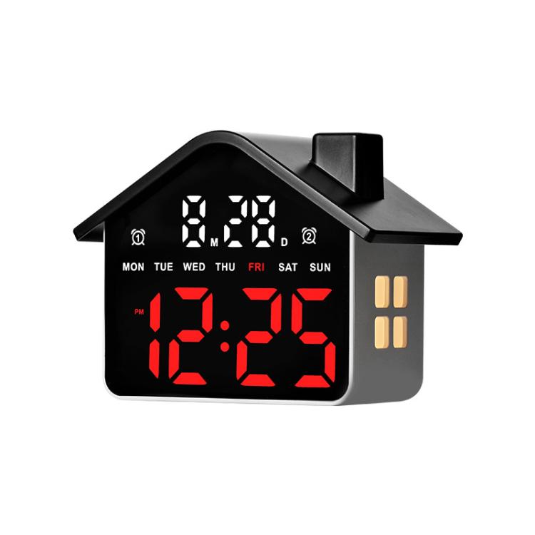 Sveglia digitale a forma di casa con luce notturna, doppia sveglia e funzione timer, 4 livelli di luminosità., GH9033 Black+Yellow Light, GH9033 Black+White Light, GH9033 Black+Red Light, GH9033 Black+Blue Light, GH9033 Black+Green Light               ...
