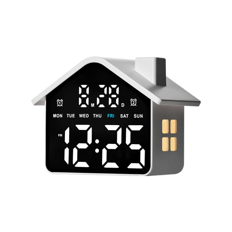 Sveglia digitale a forma di casa con luce notturna, doppia sveglia e funzione timer, 4 livelli di luminosità., GH9033 Black+Yellow Light, GH9033 Black+White Light, GH9033 Black+Red Light, GH9033 Black+Blue Light, GH9033 Black+Green Light               ...