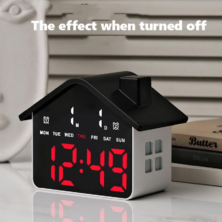 Sveglia digitale a forma di casa con luce notturna, doppia sveglia e funzione timer, 4 livelli di luminosità., GH9033 Black+Yellow Light, GH9033 Black+White Light, GH9033 Black+Red Light, GH9033 Black+Blue Light, GH9033 Black+Green Light               ...