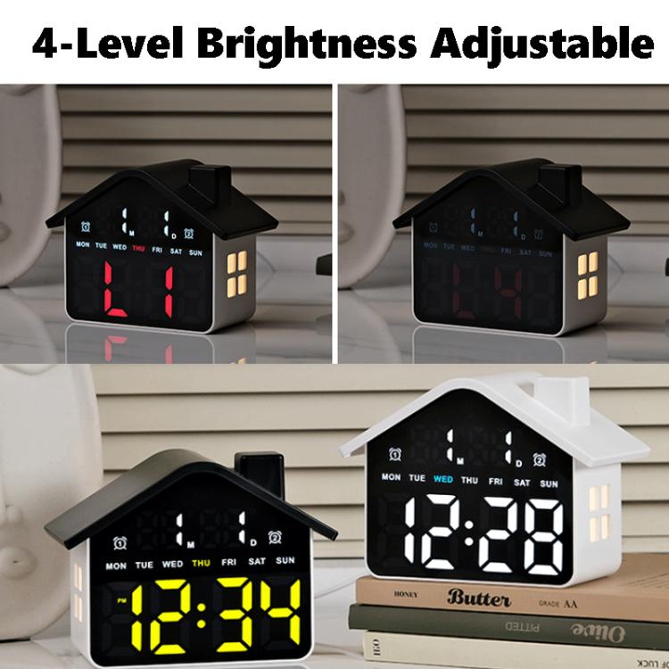 Sveglia digitale a forma di casa con luce notturna, doppia sveglia e funzione timer, 4 livelli di luminosità., GH9033 Black+Yellow Light, GH9033 Black+White Light, GH9033 Black+Red Light, GH9033 Black+Blue Light, GH9033 Black+Green Light               ...