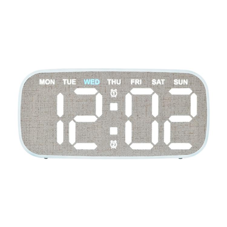 Orologio digitale moderno da parete e da scrivania con ampio display a LED, indicazione di data, giorno della settimana, temperatura e luminosità regolabile. Orologio decorativo silenzioso.