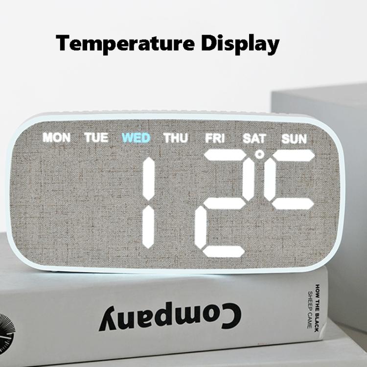 Orologio digitale moderno da parete e da scrivania con ampio display a LED, indicazione di data, giorno della settimana, temperatura e luminosità regolabile. Orologio decorativo silenzioso.