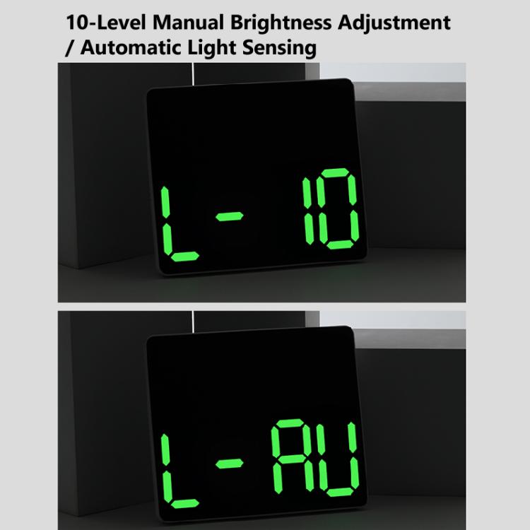 Grande orologio digitale da parete a LED con luce ambientale RGB a colori variabili, doppia sveglia e timer, ideale per palestra, ufficio e arredamento domestico.