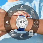 Orologio sportivo digitale per bambini MINGRUI, impermeabile fino a 30 metri, con retroilluminazione a LED, sveglia, cronometro e formato 12/24 ore.
