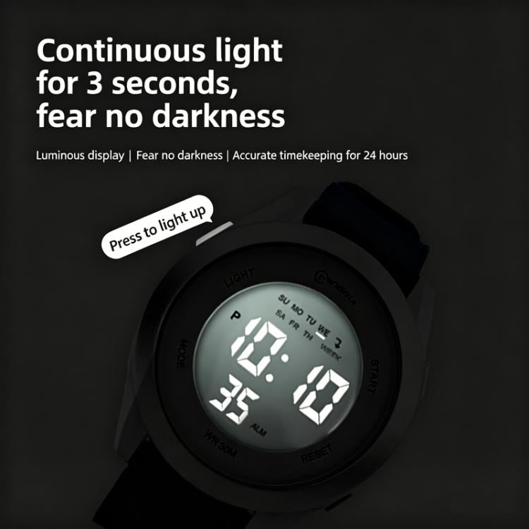 Orologio sportivo digitale per bambini MINGRUI, impermeabile fino a 30 metri, con retroilluminazione a LED, sveglia, cronometro e formato 12/24 ore.