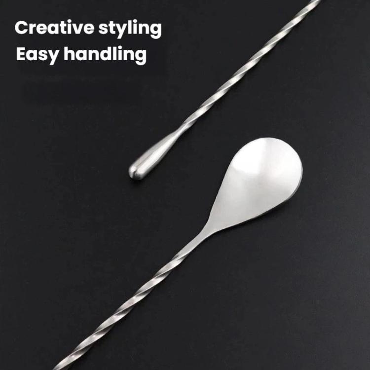 Cucchiaio da tè o caffè con manico lungo in acciaio inox 304, LsCook 30cm