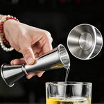Misurino in acciaio inox 304 a doppia estremità da un'oncia, misurino da bar per miscelare, LsCook 30/60ml Curved Edge