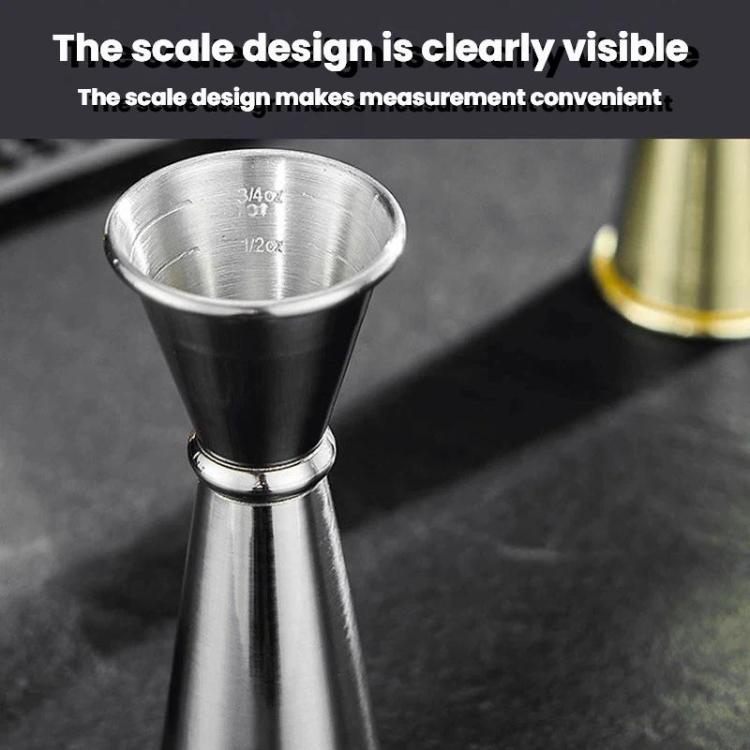 Misurino in acciaio inox 304 a doppia estremità da un'oncia, misurino da bar per miscelare, LsCook 30/60ml Curved Edge