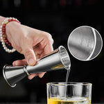 Misurino in acciaio inox 304 a doppia estremità da un'oncia, misurino da bar per miscelare, LsCook 30/60ml Curved Edge