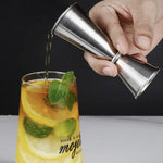 Misurino in acciaio inox 304 a doppia estremità da un'oncia, misurino da bar per miscelare, LsCook 30/60ml Curved Edge
