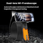 TESLONG WF200 WiFi HD Endoscope With LED Lights Handheld Industrial Inspection & Repair Borescope, Dual-Lens 8mm/5m