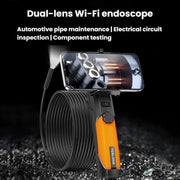 TESLONG WF200 WiFi HD Endoscope With LED Lights Handheld Industrial Inspection & Repair Borescope, Dual-Lens 8mm/5m
