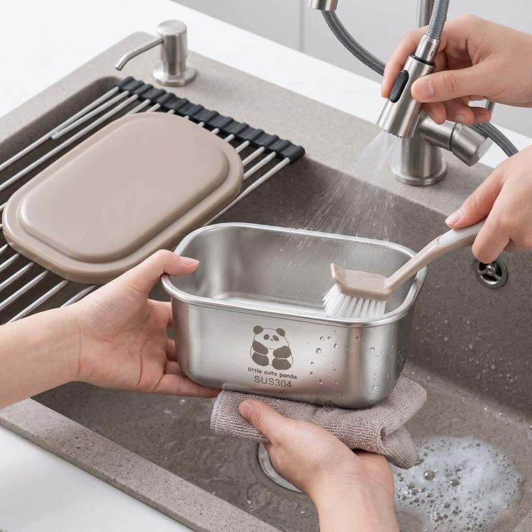 Ciotola per insalata LsCook in acciaio inox 304 con coperchio, mini contenitore ermetico per condimenti.