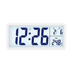 Orologio elettrico da tavolo con display LCD da 10 pollici e retroilluminazione, grande orologio digitale da parete, termometro per interni.