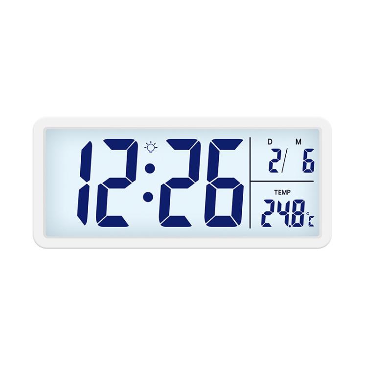 Orologio elettrico da tavolo con display LCD da 10 pollici e retroilluminazione, grande orologio digitale da parete, termometro per interni.