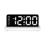 Sveglia digitale a LED con ampio display, specchio da scrivania con luce notturna d'atmosfera e luminosità regolabile.