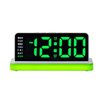 Sveglia digitale a LED con ampio display, specchio da scrivania con luce notturna d'atmosfera e luminosità regolabile.