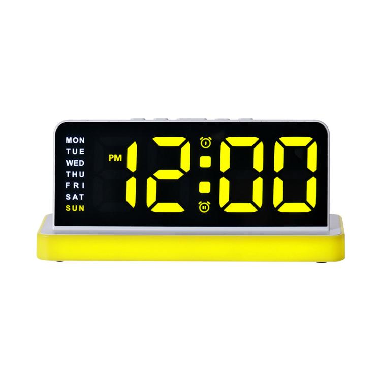 Sveglia digitale a LED con ampio display, specchio da scrivania con luce notturna d'atmosfera e luminosità regolabile.