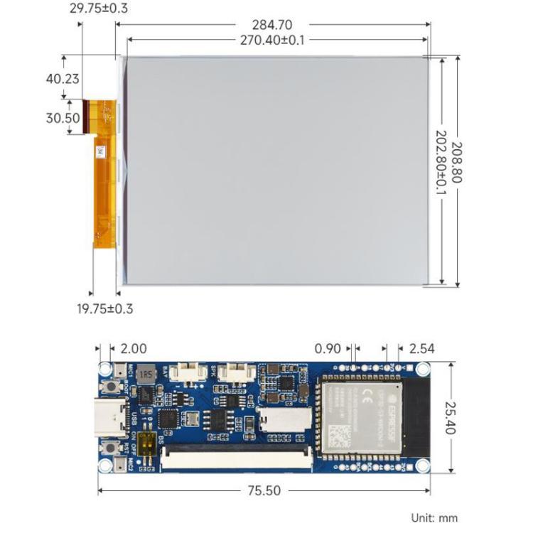 Modulo ESP32-S3 con display e-paper 13,3" a colori