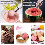 Paletta per gelato LsCook in acciaio inossidabile a doppio uso, paletta per palline di frutta