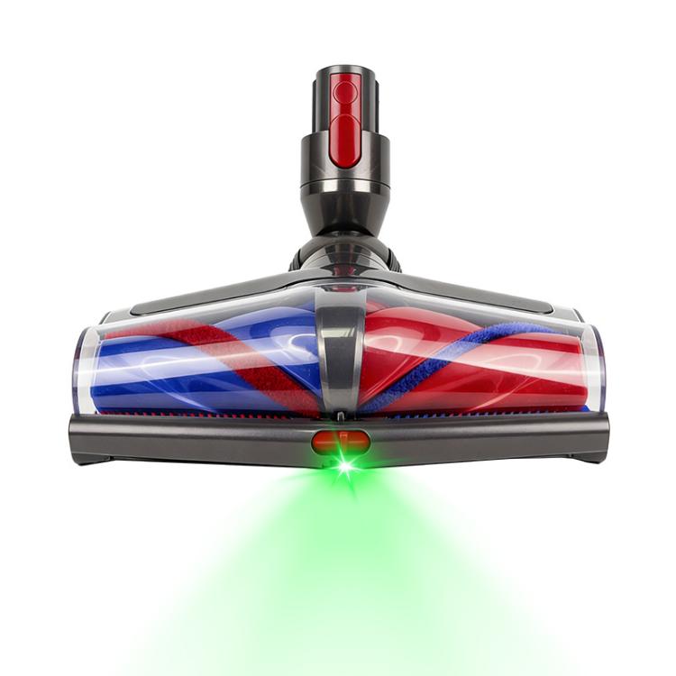Doppia testina a rullo morbido per aspirapolvere Dyson V7 V8 V10 V11 V15, accessorio spazzola motorizzata per pavimenti con rilevamento della polvere a LED verde.